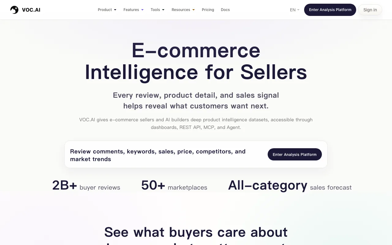 VOC.AI home page