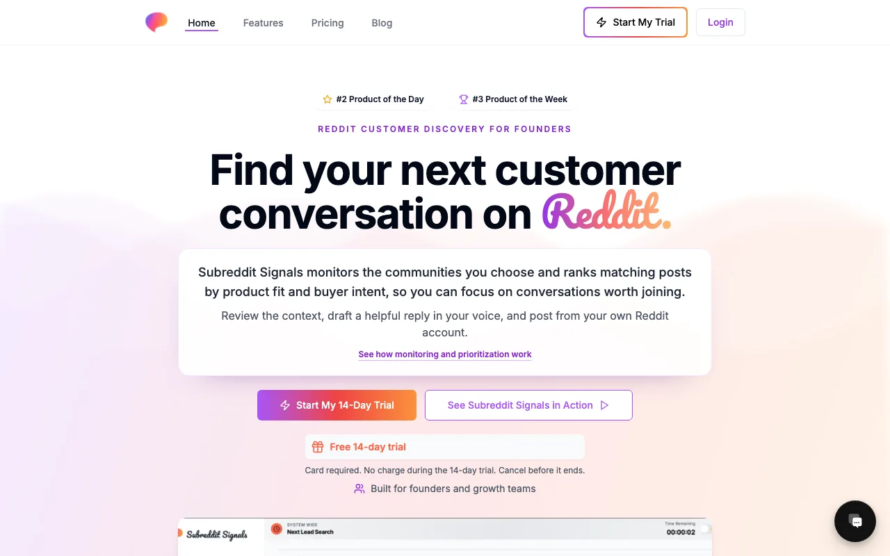 Subreddit Signals home page